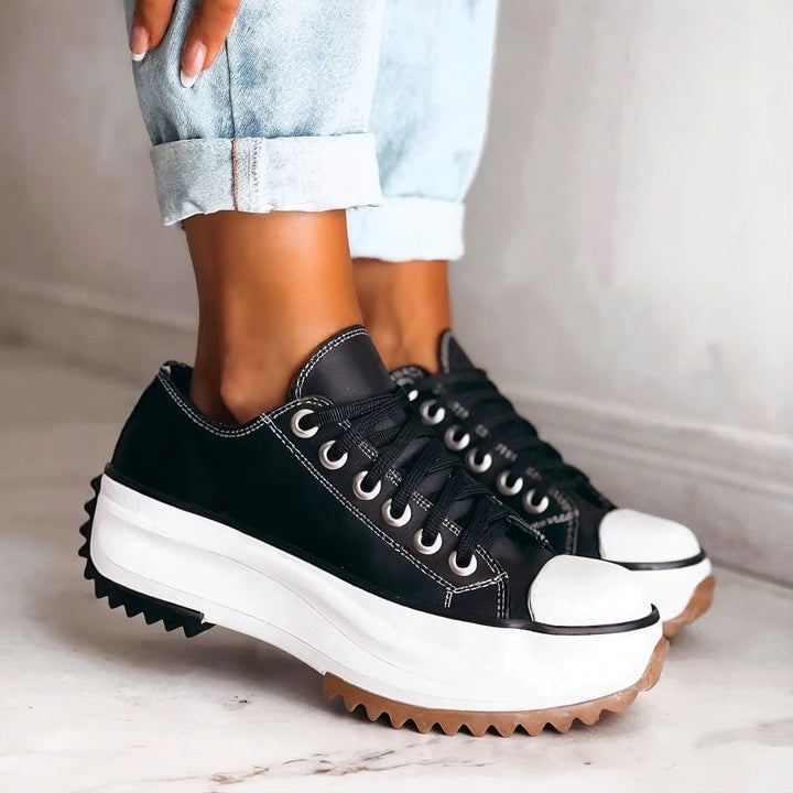Livia™ | Zapatillas de Cuero con Plataforma