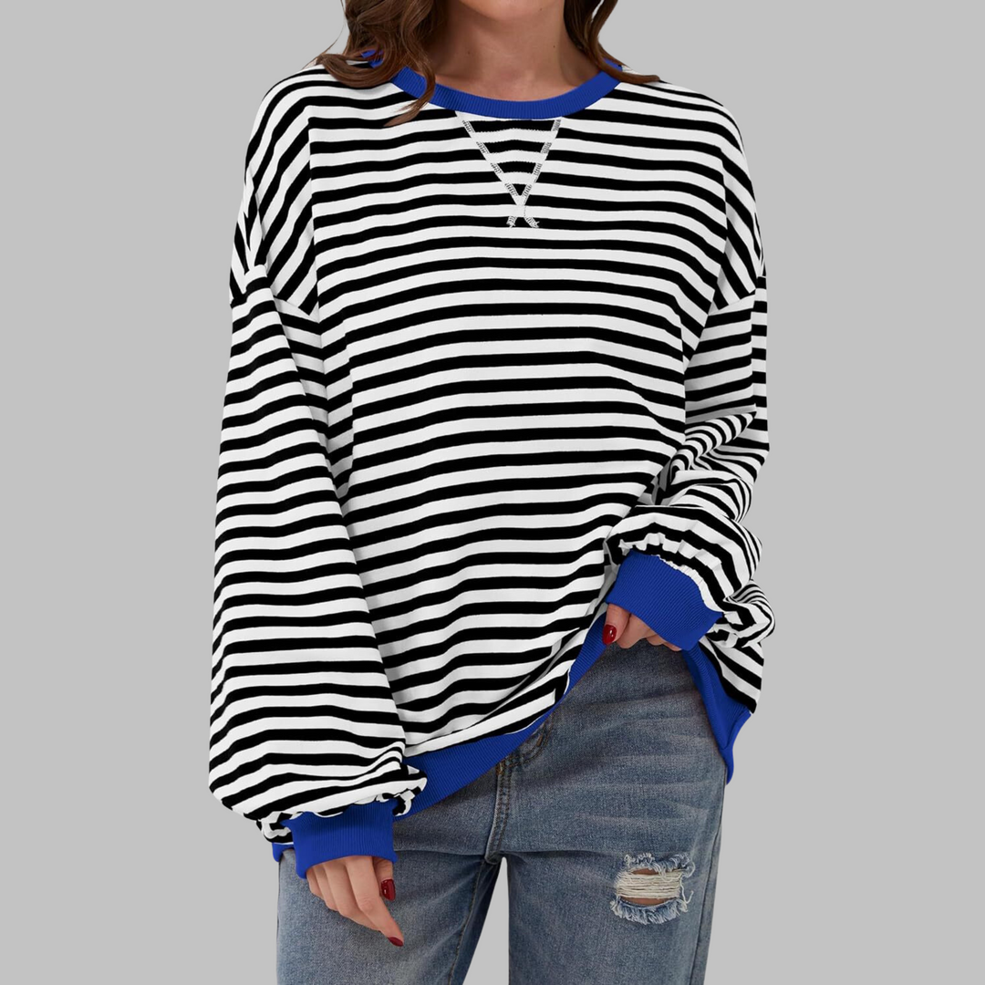 Luna™ | Sudadera casual de manga larga con rayas