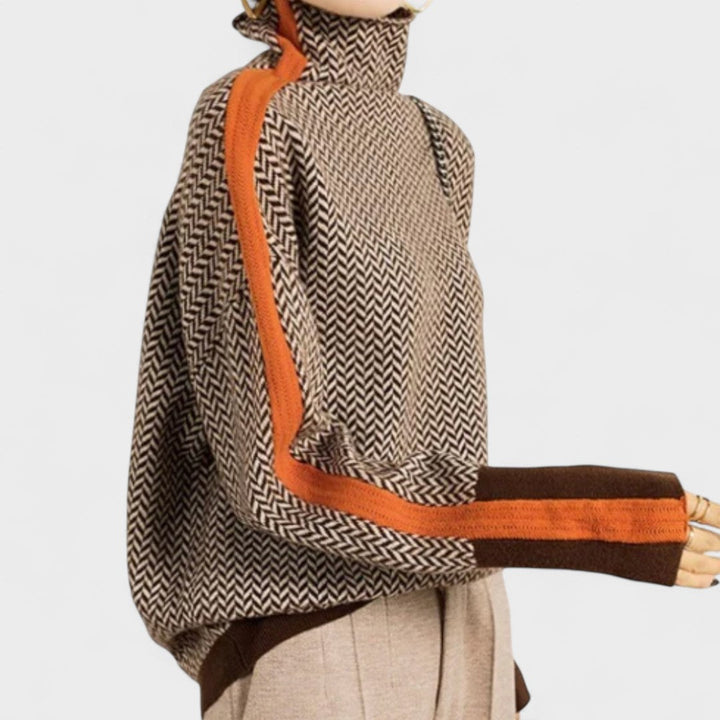 Isidora™ | Suéter de lujo con cuello alto en espiga