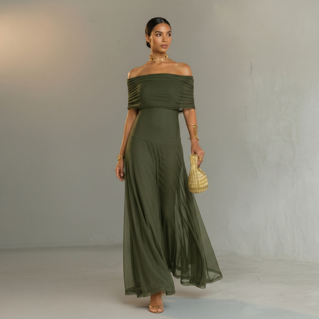 Giorgina – Vestido Maxi Off-Shoulder