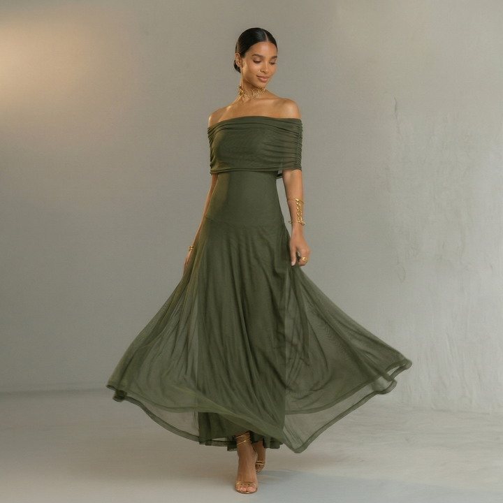 Giorgina – Vestido Maxi Off-Shoulder